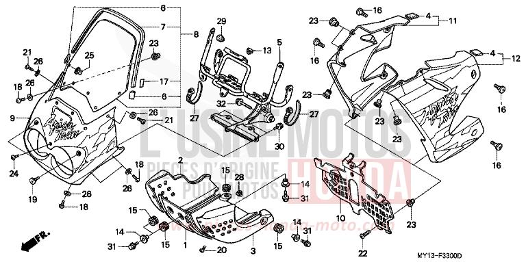 CAPOT de Africa Twin 750 SPACE BLUE (PB136I) de 1994